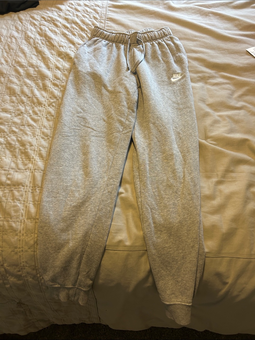 Nike Gray Kids Jogger Sweatpants with White Logo